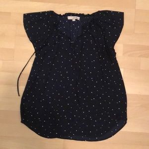 Navy Loft Flutter Sleeve Top